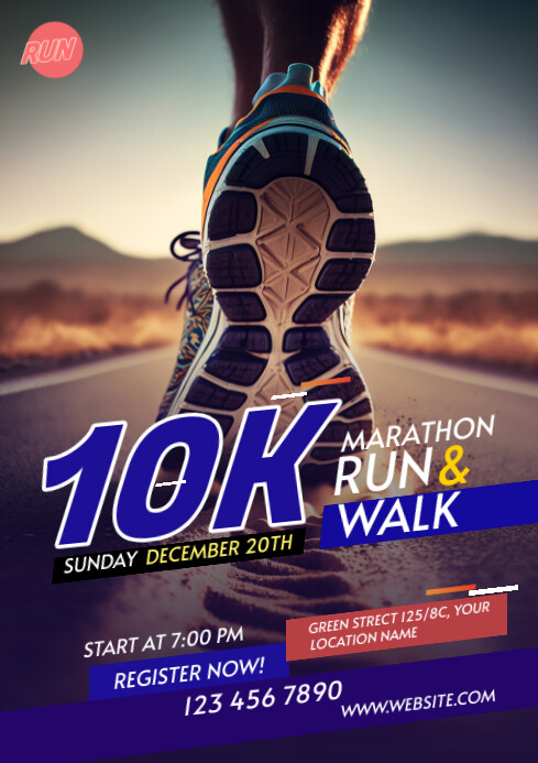 Run & Walk Event A1 template
