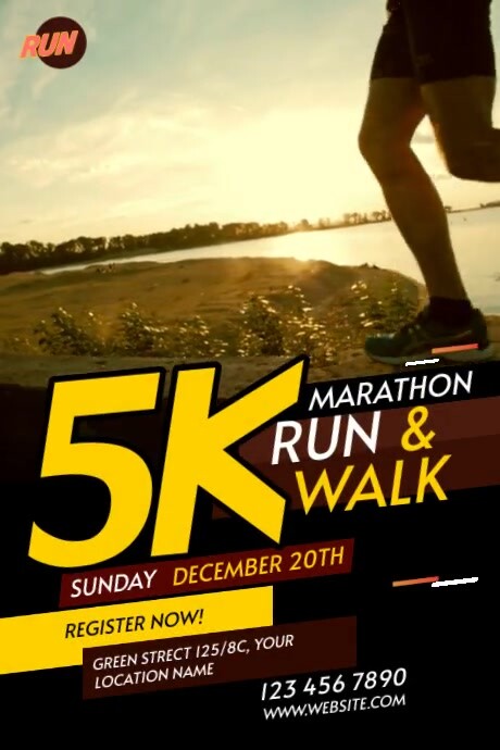 Run & Walk Event 海报 template