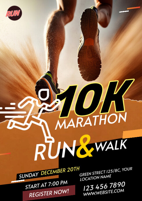 Run & Walk Event A3 template