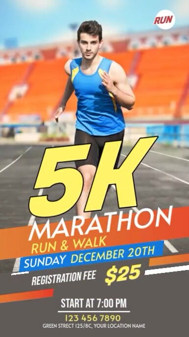 Run & Walk Event Youtube 短视频 template