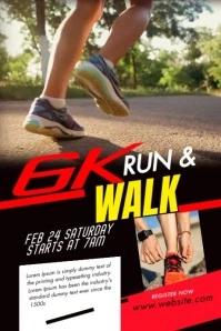 Run & Walk Event Flyer Spanduk 4' × 6' template