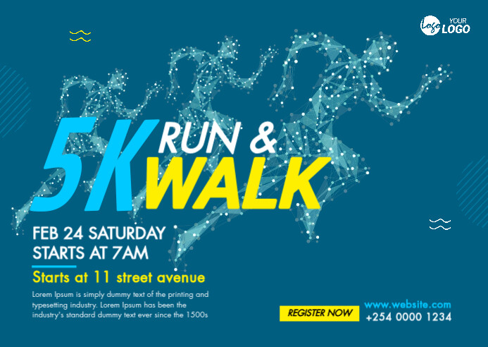 Run & Walk Event Template 明信片