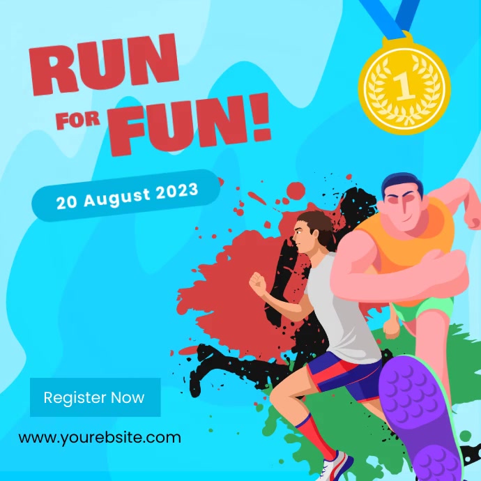 Plantilla de run for fun template | PosterMyWall