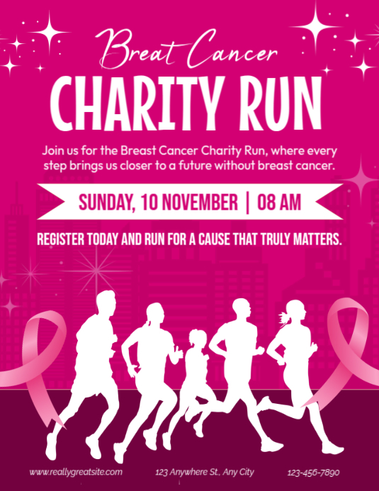 Run in Pink: Support the Fighters Template | PosterMyWall