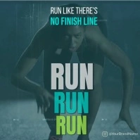 Motivational Fitness Social Media Post – Run Quote Template Square (1:1)