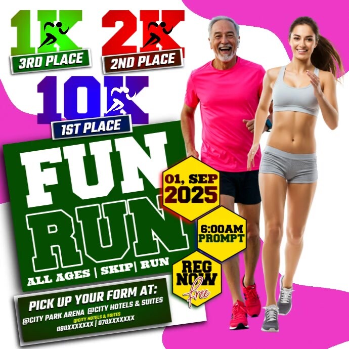 Run Strong, Fun Run 2025 Instagram Post template