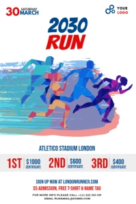 Run tournament Affiche template