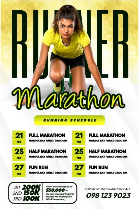 Runner Marathon Poster Plakkaat template