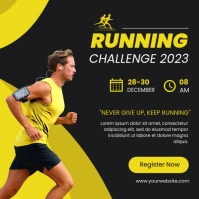 running challenge template Publicación de Instagram