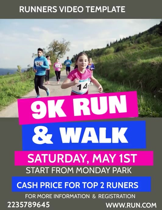 RUNNING COMPETITION VIDEO TEMPLATE | PosterMyWall