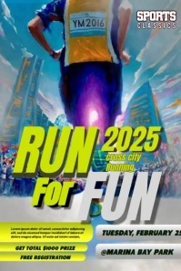 Running Event Schedule Póster template