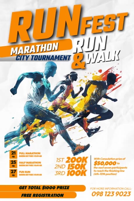 Running Festival Poster Plakkaat template