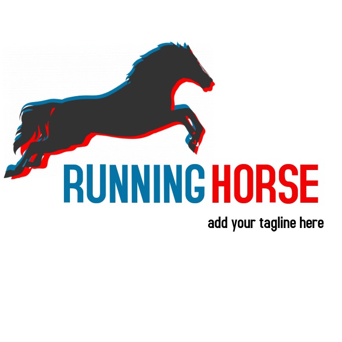 Running horse logo deisgn template 徽标