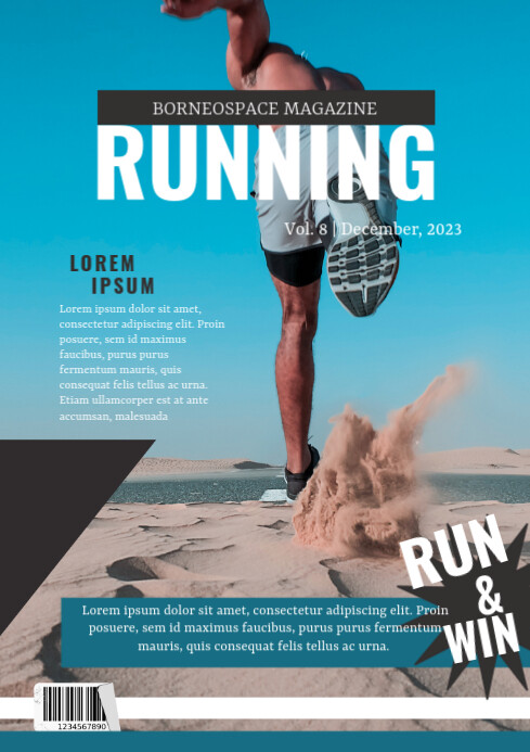 Running Header Examples Magazines Running Magazine Template | PosterMyWall