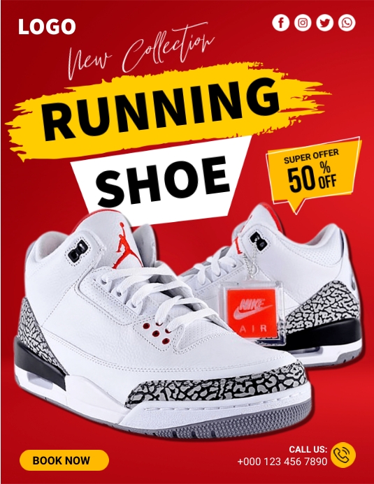 Running Shoes Collection Ads ใบปลิว (US Letter) template