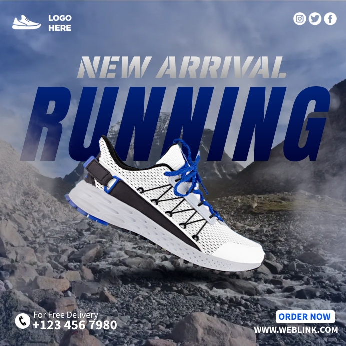 Running Shoes Flyer Instagram-Beitrag template