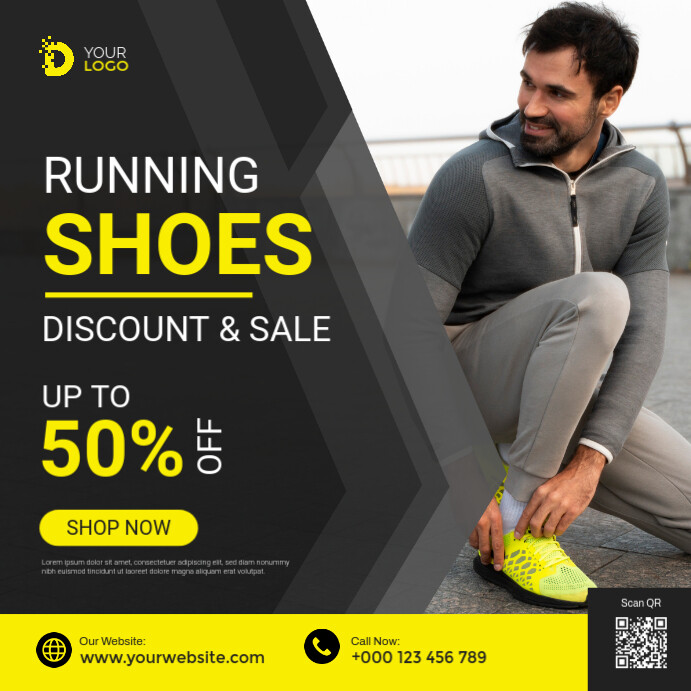 Running Sport Shoes Poster Template