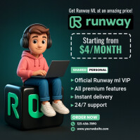 Runway ML Subscription Selling Ad Template สี่เหลี่ยมจัตุรัส (1:1)
