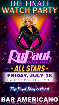 RuPaul Drag Race: All Star Finale Watch Party Template História do Instagram