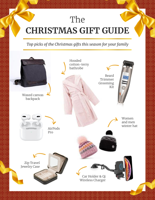 Rust Christmas Gift Guide Flyer Template | PosterMyWall
