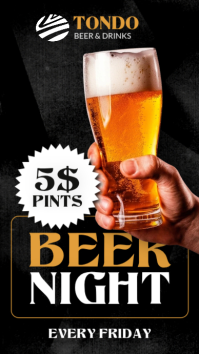 Rustic Beer Night Story - Friday Pub Special & Pint Discount Instagram Story Ad template