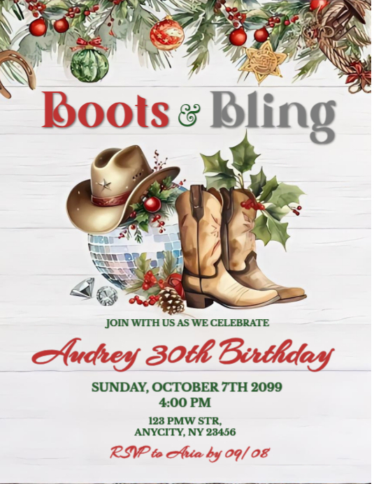 Plantilla de Western Birthday Party Folletos | PosterMyWall
