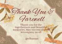 Rustic Botanical Farewell Card Postcard template