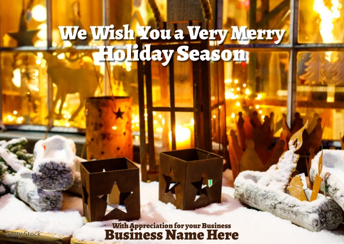 Rustic Christmas Greeting Postcard Template | PosterMyWall