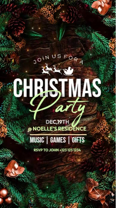 RUSTIC CHRISTMAS PARTY Reel de Instagram template