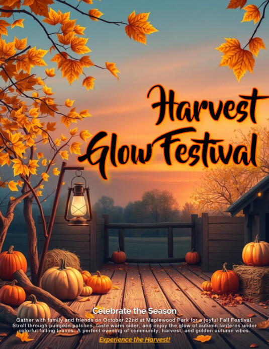 Rustic Event Flyer Rustic golden autumn fall festival flyer design template | PosterMyWall
