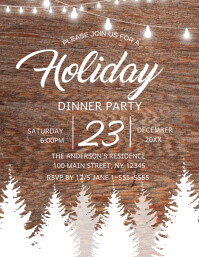 Rustic Event Flyer Rustic Holiday Party Template | PosterMyWall