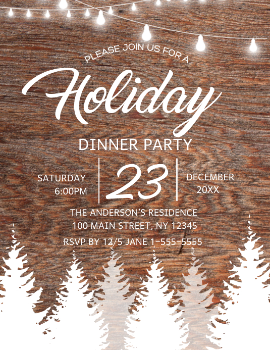 Rustic Holiday Party Template PosterMyWall