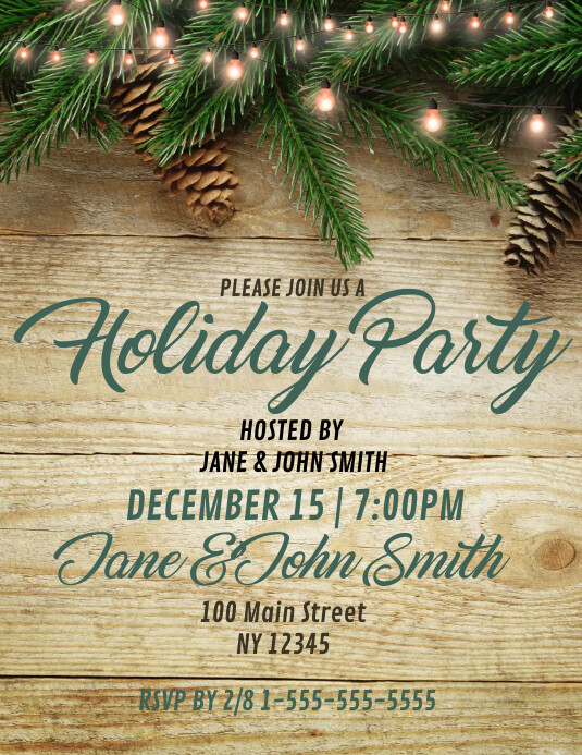 Rustic Holiday Party Template PosterMyWall