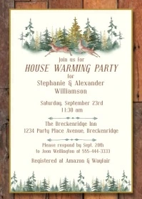 Rustic House Warming Party Invitation A6 template