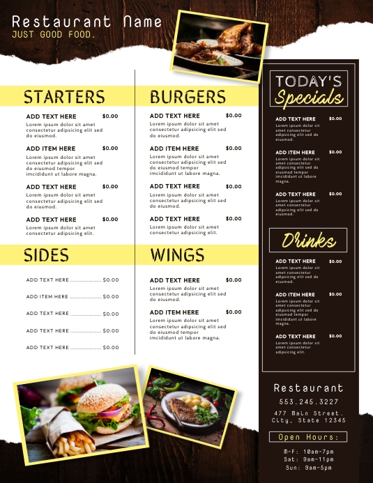 Rustic Menu Flyer | PosterMyWall