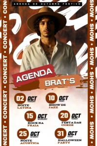 Rustic October Concert Agenda Poster template