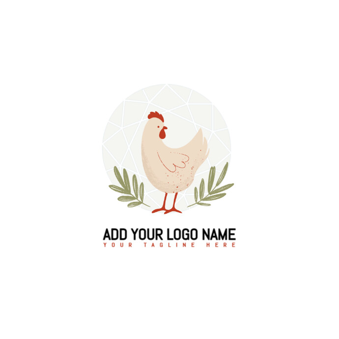 Rustic/organic/farm/chicken/food/cute/egg/circle/store/fresh/brand/business/elegant/unique/icon Logo Logótipo template