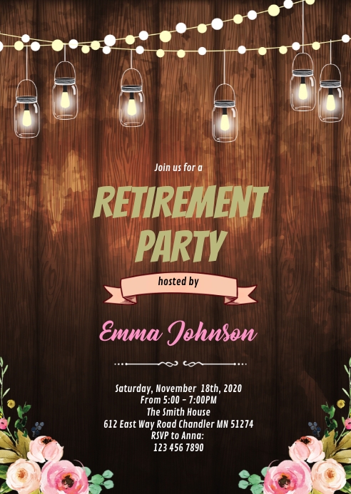 Retirement Rustic Background Copy of Rustic retirement party theme | PosterMyWall