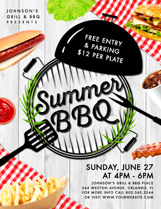 Rustic Summer BBQ Grill Food Event Flyer Template PosterMyWall