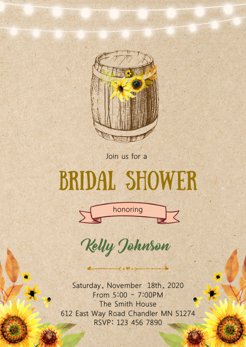 Rustic Bridal Shower Invitation Templates