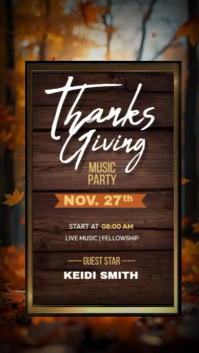 Castanho Thanksgiving Music Party Instagram Reel Template