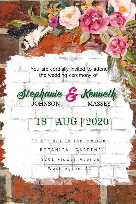 Rustic Wedding Invitation Template Postermywall