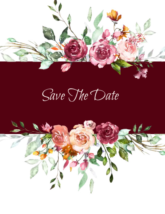 Rustic Wedding Save The Date Flyer (US Letter) template