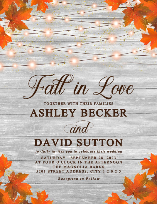 Rustic Fall Wedding Invitation Backgrounds Fall Wedding Invitations: