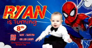 Ryan is Turning 8th Banner Ibinahaging Larawan sa Facebook template