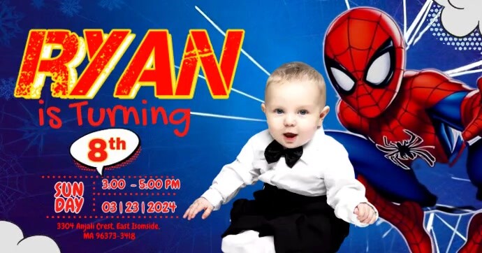 Ryan is Turning 8th Banner Isithombe Esabiwe ku-Facebook template