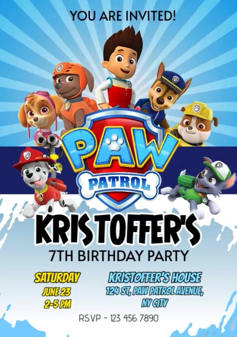 Ryder Paw Patrol Birthday Invitation Template PosterMyWall ryder-paw-patrol-birthday-invitation-template-postermywall