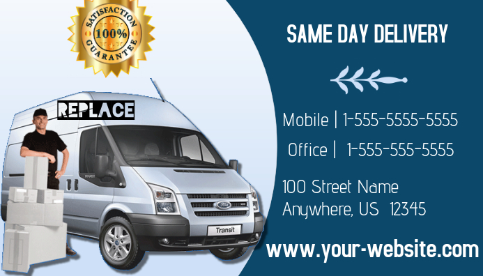 s delivery business card template postermywall s delivery business card