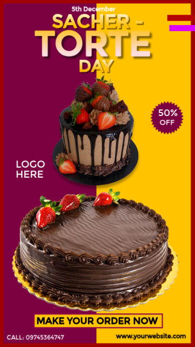 Sacher-Torte Day Design Template Instagram Story
