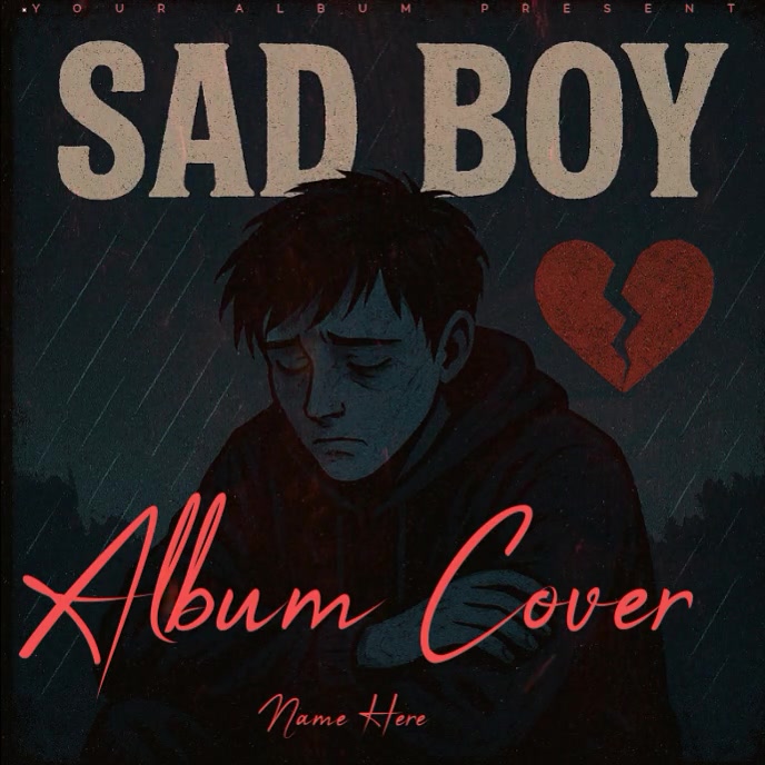 Sad boy Capa de álbum template